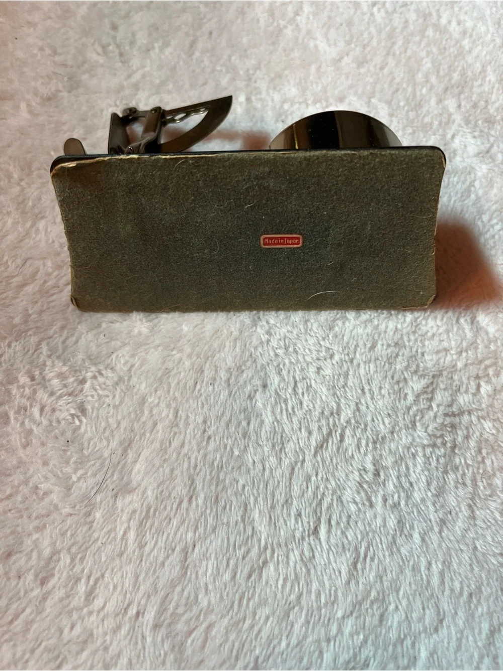 Vintage Metal Postal Letter Scale with Postage Stamp Roll Holder Dispenser Japan